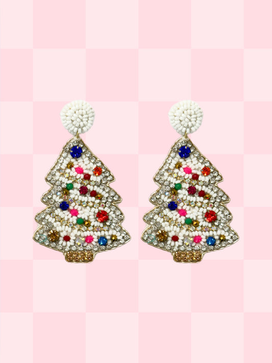 White Christmas Earring